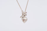 Small Tudor Locking Heart necklace in Sterling Silver