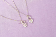 Small Tudor Locking Heart necklace in Sterling Silver