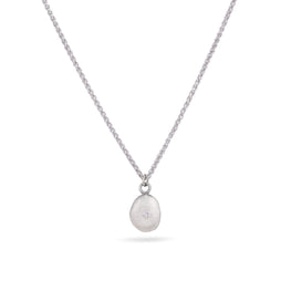 Solid Gold English Pebble Necklace with Ethical Diamond