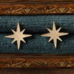 North Star Solid Gold Stud Earrings