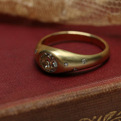 Gold gypsy style diamond ring