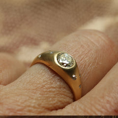 Gold gypsy style diamond ring
