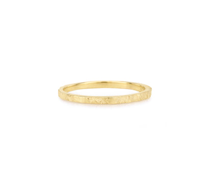 Solid Gold Artisan Bark Textured Wedding Rings