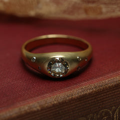 Gold gypsy style diamond ring