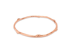 Thick Solid Gold Rose Twig Bangle
