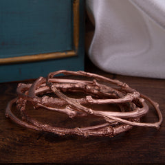 Oak Twig bangle in Solid gold cast from a real English Oak Twig