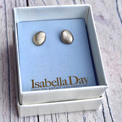 Solid Gold Pebble Stud Earrings