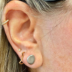Solid Gold Pebble Stud Earrings