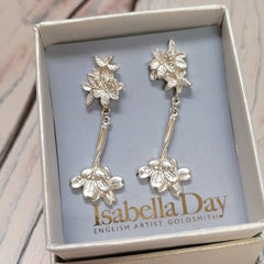 Cherry Blossom Earrings  - Statement Solid Gold Sakura Earrings