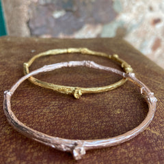 Solid Gold Mulberry Twig Bangle