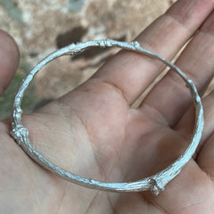 Sterling Silver Mulberry Twig Bangle