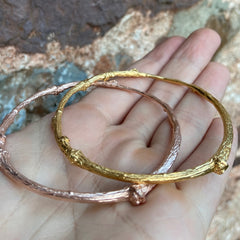 Solid Gold Mulberry Twig Bangle