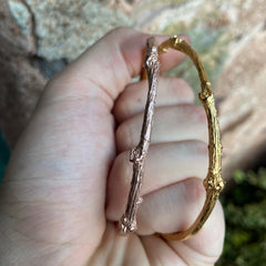 Solid Gold Mulberry Twig Bangle