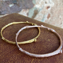 Solid Gold Mulberry Twig Bangle