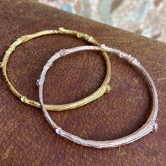 Solid Gold Mulberry Twig Bangle