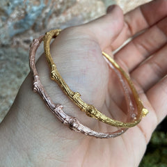 Solid Gold Mulberry Twig Bangle