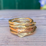 Solid Gold Rose Twig Ring