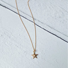 Solid Rose Gold Dainty Star Necklace