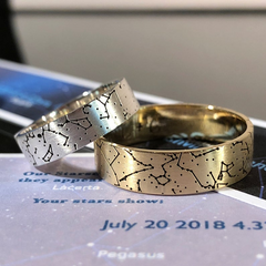 His & His Starmap Wedding Rings 