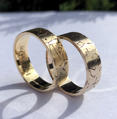 His & His Starmap Wedding Rings 