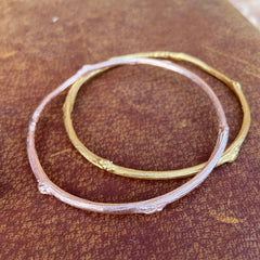Solid Gold Mulberry Twig Bangle
