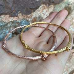 Solid Gold Mulberry Twig Bangle