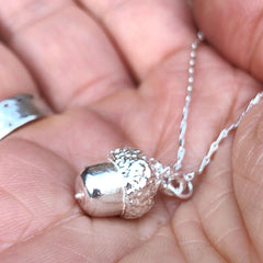 Solid Silver Acorn Necklace