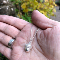 Solid Silver Acorn Necklace