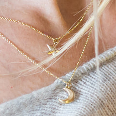 Solid Rose Gold Dainty Star Necklace