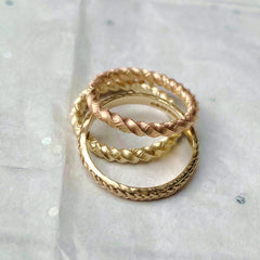 twisted gold stack ring by Isabella day