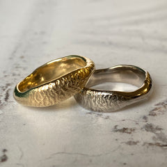 Solid gold nugget treasure ring