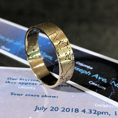 Custom Men's Star Map Engagement Ring