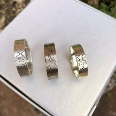 Written in the stars Wedding bands, Star Map Partnership Rings, Constellation wedding bands, Moment in Time
