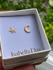 Solid rose and yellow gold hand made moon and 