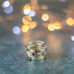 Handmade Baby Birth Rings - Birthstone