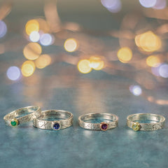 Handmade Baby Birth Rings - Birthstone