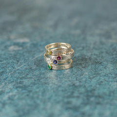 Handmade Baby Birth Rings - Birthstone