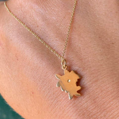 Solid Gold Cherry Blossom Pendant - Sakura Pendant