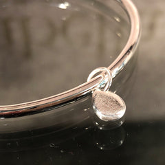 Solid Gold Bangle with Brixham Pebble Charm