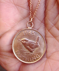 Solid Gold English Farthing Necklace