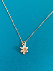 Solid gold tiny daffodil necklace