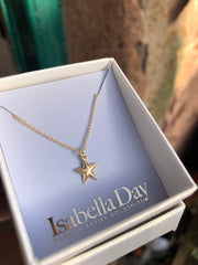 Tiny dainty solid gold star necklace - who is your star?