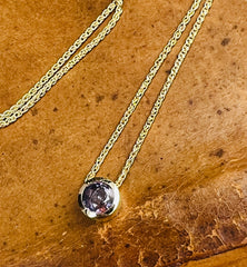 Pastel sapphire sliding solitaire necklace