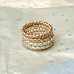 twisted gold stack ring by Isabella day