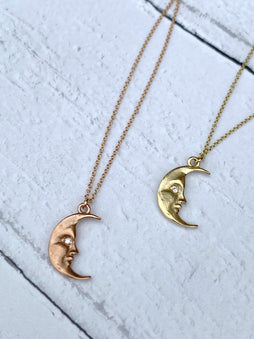 La luna moonface necklace solid gold