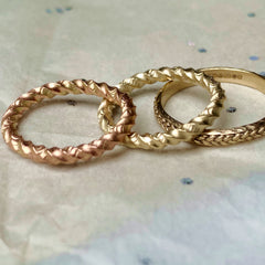 twisted gold stack ring by Isabella day