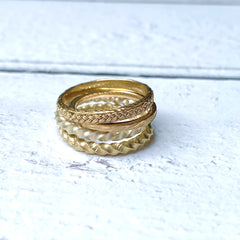 twisted gold stack ring by Isabella day