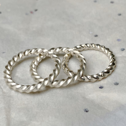 Sterling silver twist ring