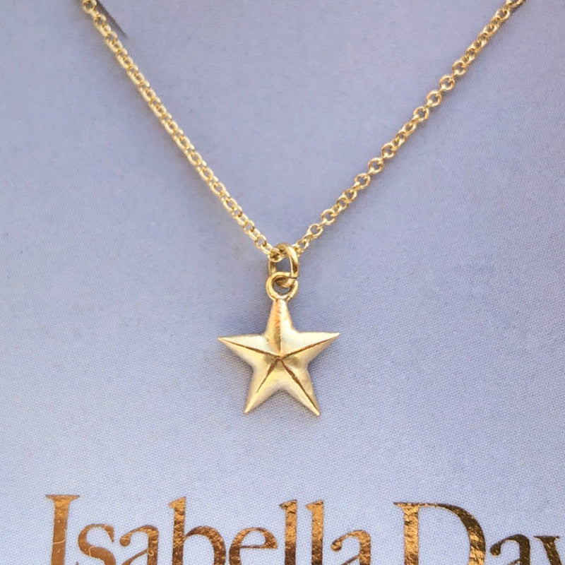 Tiny Gold Star Charm Necklace - Gold Dipped Sterling Silver Star Penda –  Mark Poulin Jewelry