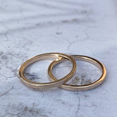 Solid  Gold Simple Stack Ring